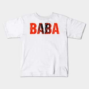 Baba Albanian Dad Father Albania Eagle Flag Distressed Gift Kids T-Shirt